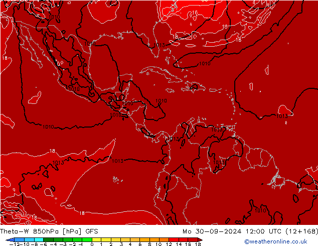 Theta-W 850hPa GFS Seg 30.09.2024 12 UTC