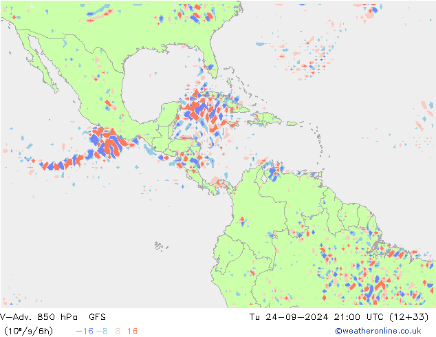 V-Adv. 850 hPa GFS Tu 24.09.2024 21 UTC