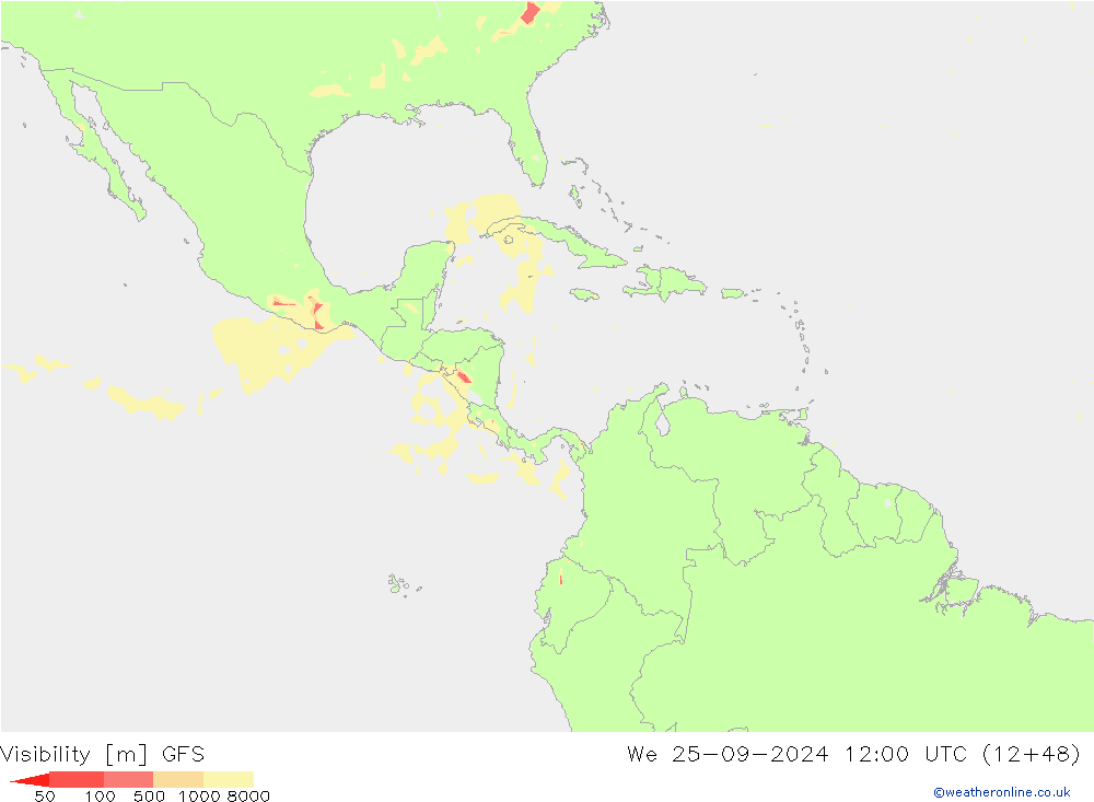 widzialność GFS śro. 25.09.2024 12 UTC