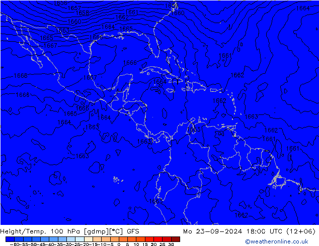 Height/Temp. 100 hPa GFS Seg 23.09.2024 18 UTC