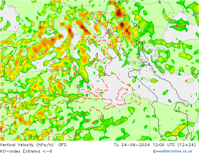 Convection-Index GFS mar 24.09.2024 12 UTC