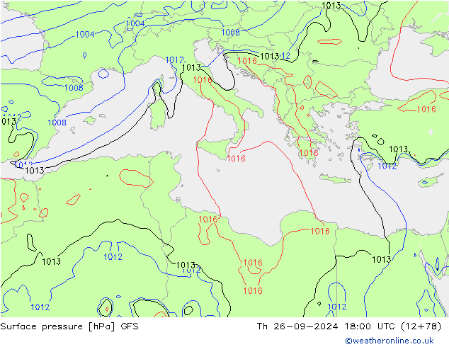 pression de l'air GFS jeu 26.09.2024 18 UTC