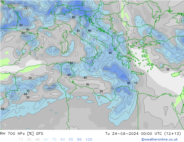 RV 700 hPa GFS september 2024