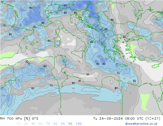 RV 700 hPa GFS di 24.09.2024 09 UTC