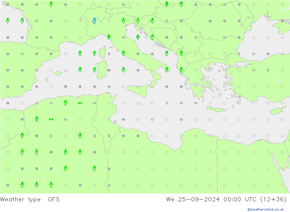 Weather type GFS We 25.09.2024 00 UTC