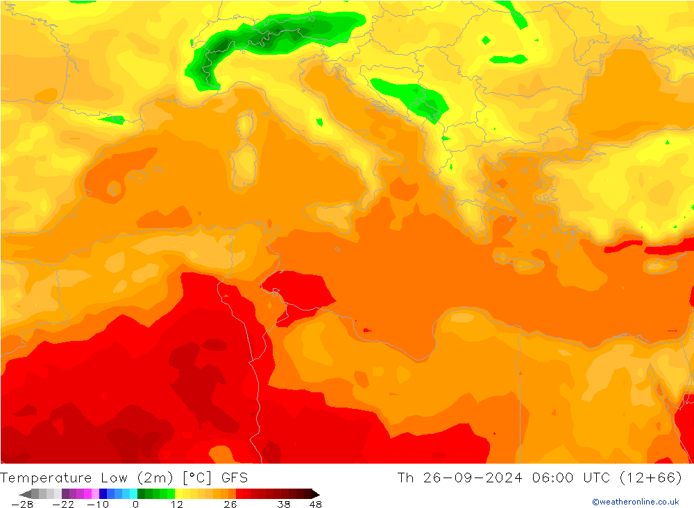 Min.  (2m) GFS  26.09.2024 06 UTC