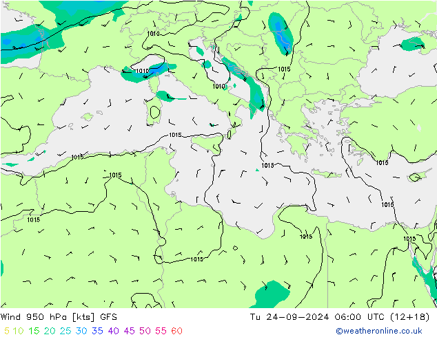  950 hPa GFS  24.09.2024 06 UTC