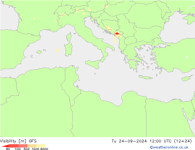 Sichtweite GFS Di 24.09.2024 12 UTC