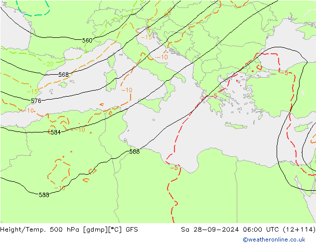 Z500/Regen(+SLP)/Z850 GFS za 28.09.2024 06 UTC