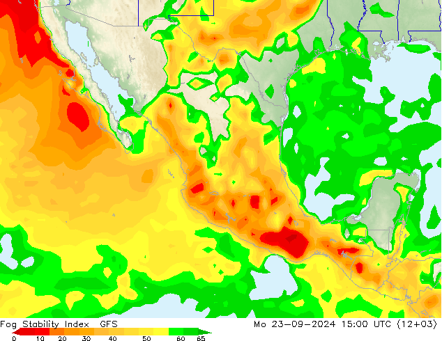 Fog Stability Index GFS  23.09.2024 15 UTC