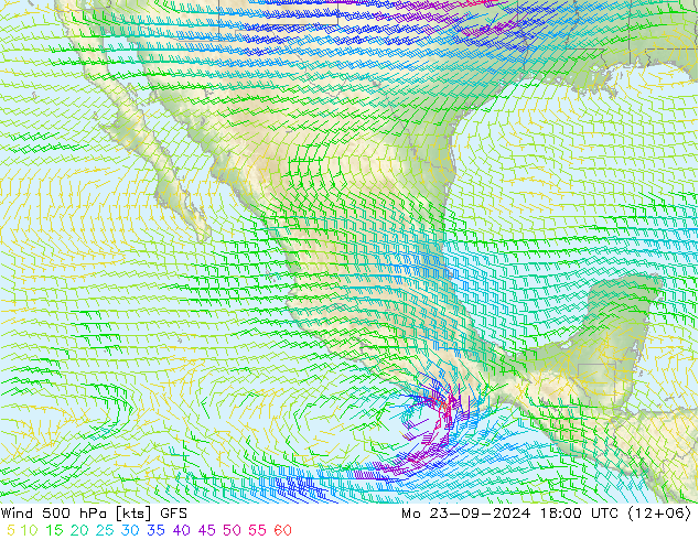 Wind 500 hPa GFS Mo 23.09.2024 18 UTC