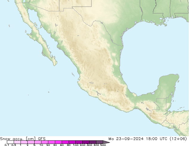 Snow accu. GFS lun 23.09.2024 18 UTC