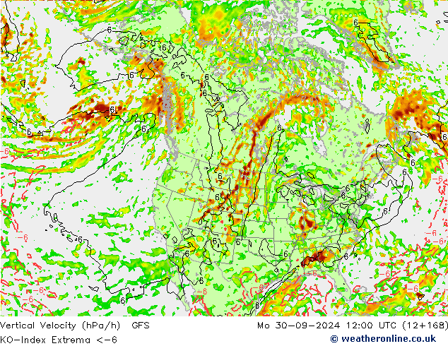 Convectie-Index GFS ma 30.09.2024 12 UTC