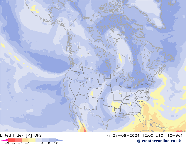 Indice de soulèvement GFS ven 27.09.2024 12 UTC