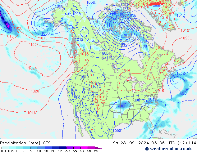Precipitation GFS Sa 28.09.2024 06 UTC