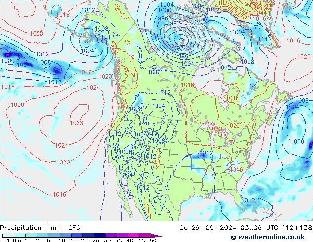 Precipitation GFS Su 29.09.2024 06 UTC