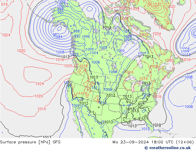 GFS: Po 23.09.2024 18 UTC