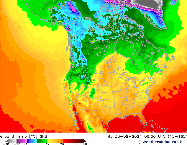 Topraküstü en düşük Sıc. GFS Pzt 30.09.2024 06 UTC