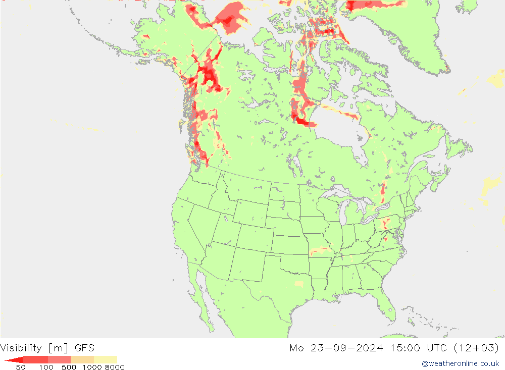 Visibility GFS Mo 23.09.2024 15 UTC