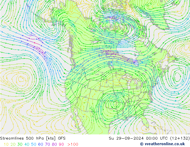  500 hPa GFS  29.09.2024 00 UTC