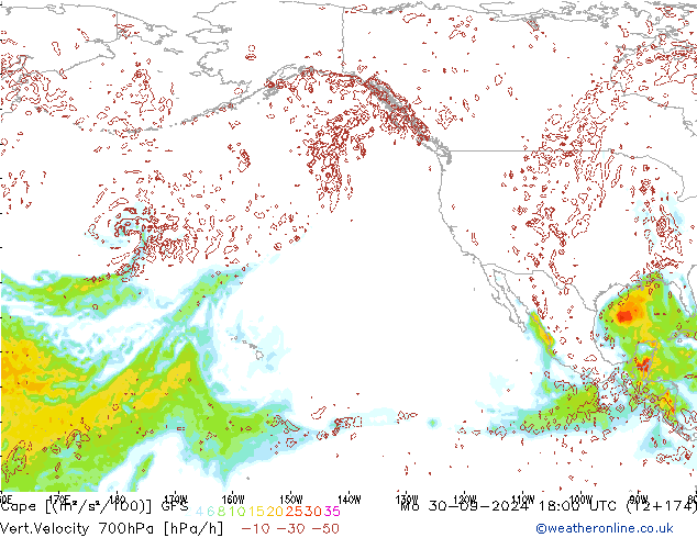 Cape GFS lun 30.09.2024 18 UTC