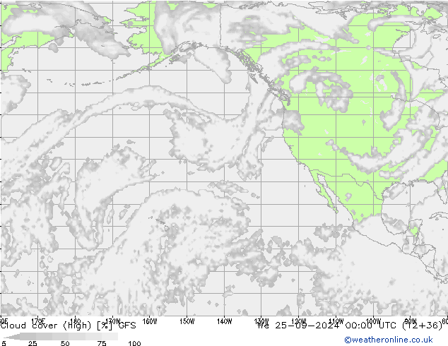 Nubes altas GFS mié 25.09.2024 00 UTC