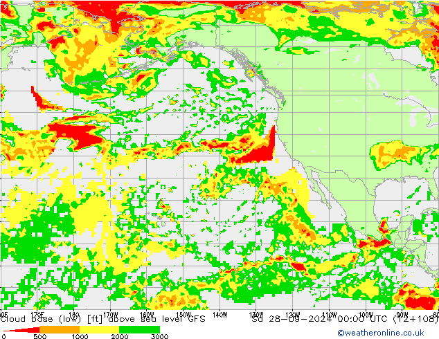 Wolkenbasis (Laag) GFS za 28.09.2024 00 UTC