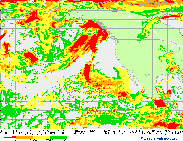 Wolkenbasis (Laag) GFS ma 30.09.2024 12 UTC