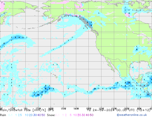 Rain/Snowfall rate GFS mar 24.09.2024 00 UTC