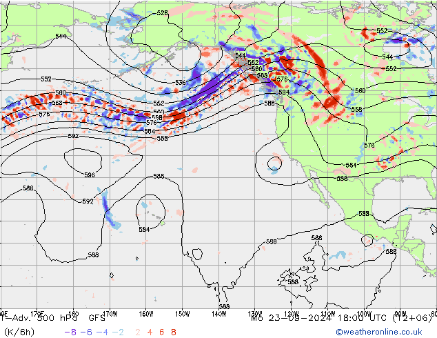 T-Adv. 500 hPa GFS Mo 23.09.2024 18 UTC