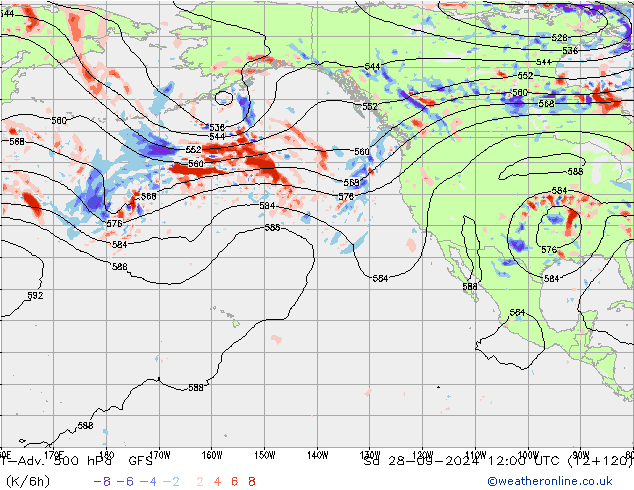 T-Adv. 500 hPa GFS sab 28.09.2024 12 UTC