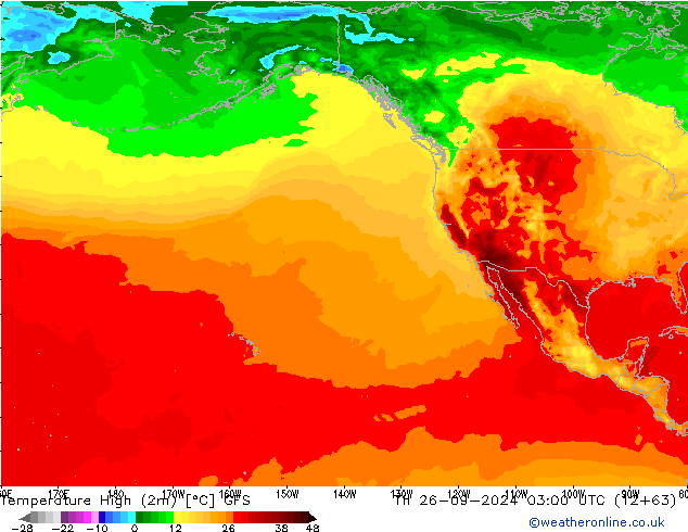 Temperatura máx. (2m) GFS septiembre 2024