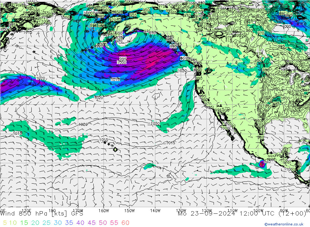 Vento 850 hPa GFS Setembro 2024