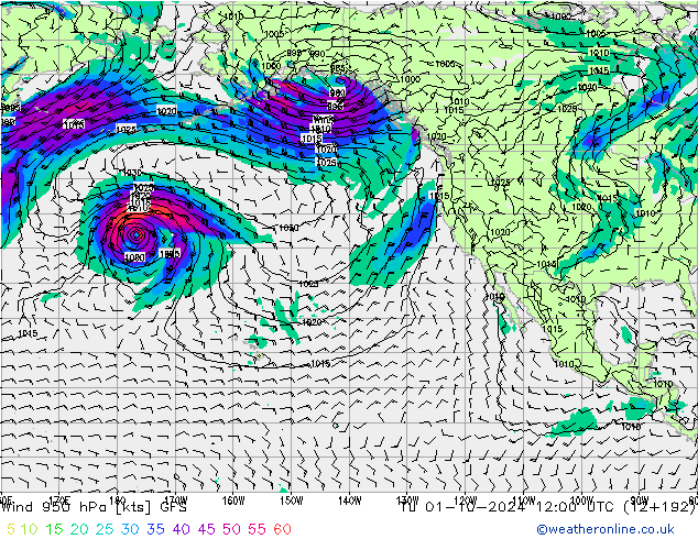  950 hPa GFS  01.10.2024 12 UTC