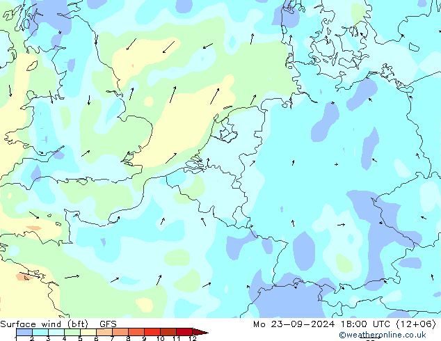 Bodenwind (bft) GFS September 2024