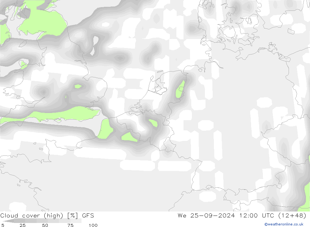 Nubes altas GFS mié 25.09.2024 12 UTC