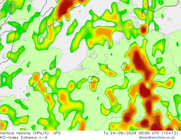 Convection-Index GFS Tu 24.09.2024 00 UTC