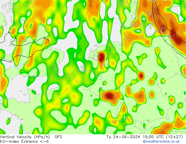 Convection-Index GFS wto. 24.09.2024 15 UTC