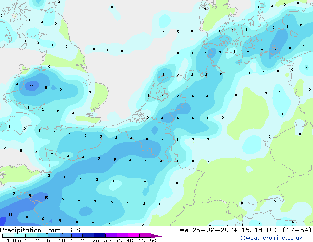 Precipitation GFS We 25.09.2024 18 UTC