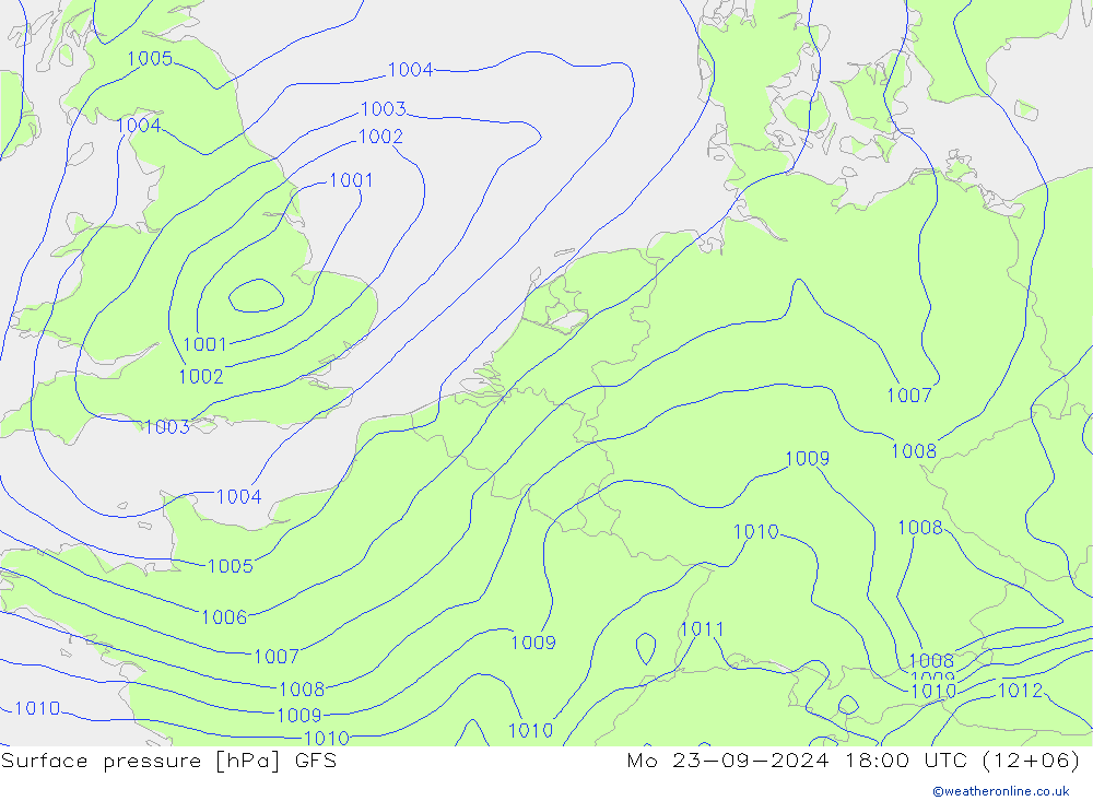 Yer basıncı GFS Pzt 23.09.2024 18 UTC