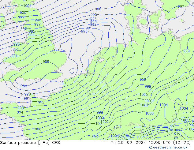 pression de l'air GFS jeu 26.09.2024 18 UTC