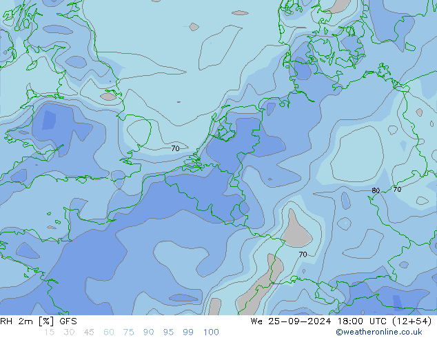 RH 2m GFS  25.09.2024 18 UTC