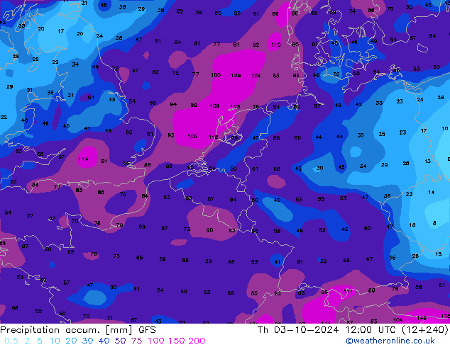 Precipitation accum. GFS Outubro 2024