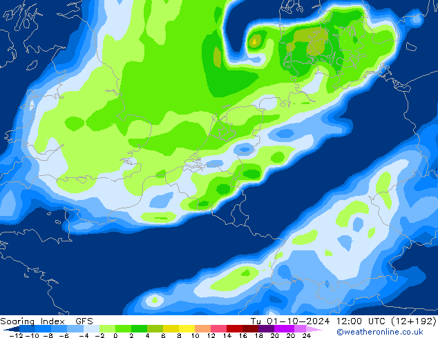 Yükselme İndeksi GFS Sa 01.10.2024 12 UTC