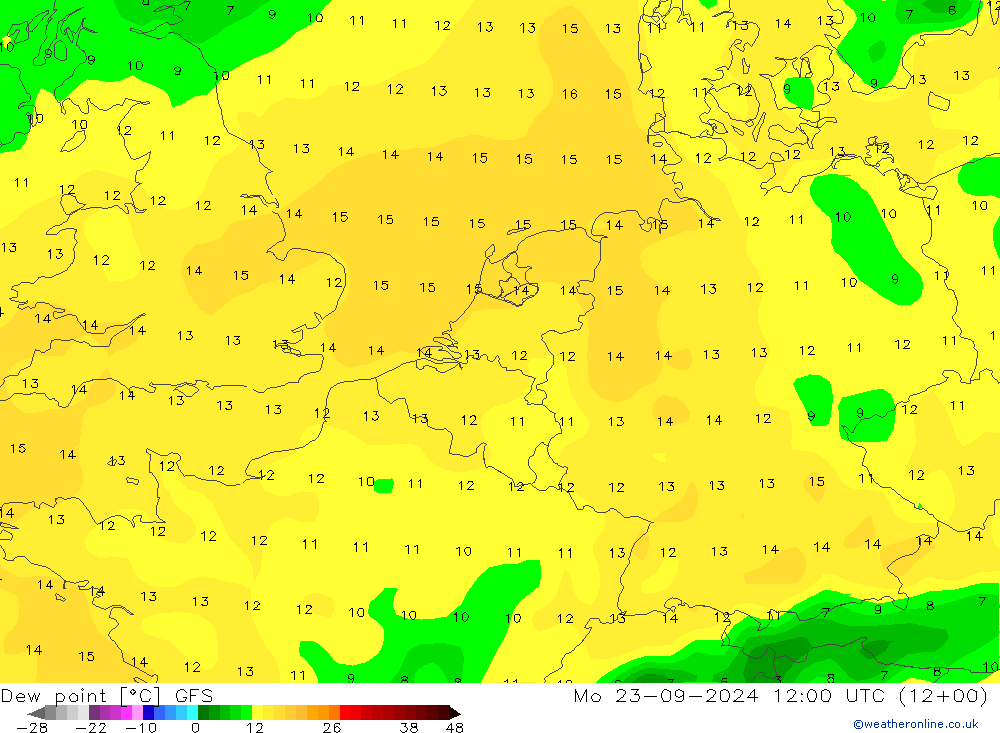 punkt rosy GFS pon. 23.09.2024 12 UTC