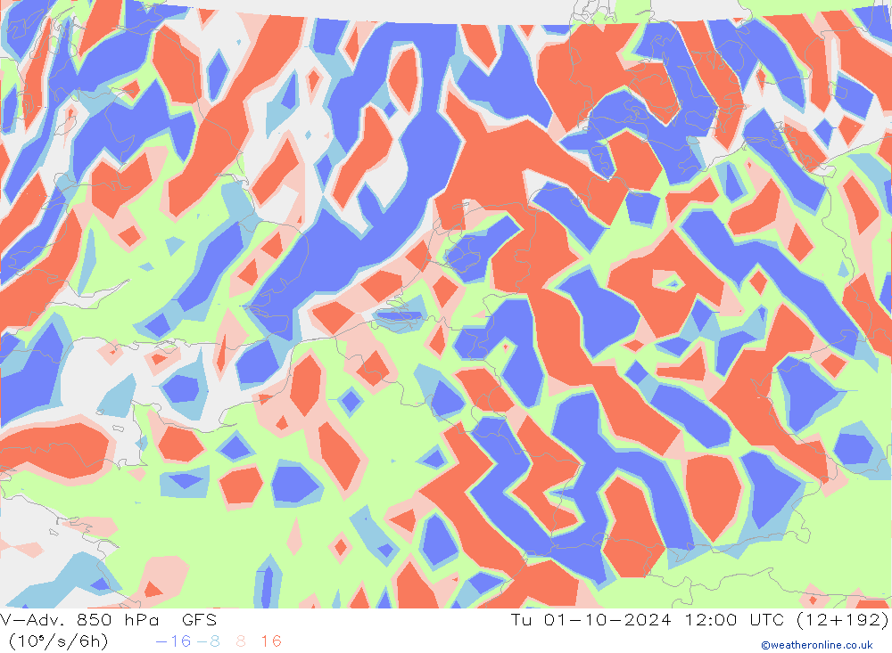 V-Adv. 850 hPa GFS October 2024