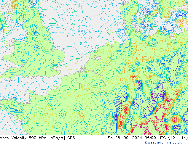 Vert. Velocity 500 hPa GFS sab 28.09.2024 06 UTC