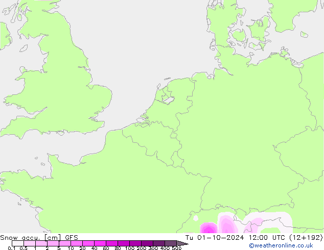 Schneemenge GFS Oktober 2024