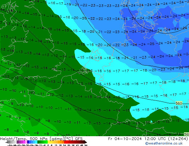 Z500/Rain (+SLP)/Z850 GFS Fr 04.10.2024 12 UTC