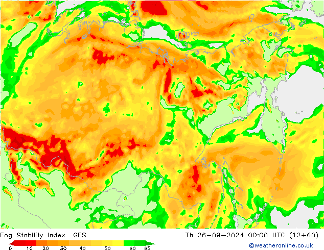 Fog Stability Index GFS Čt 26.09.2024 00 UTC